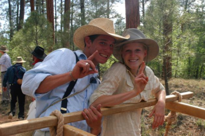 pioneer handcart prepared for a handcart trek route